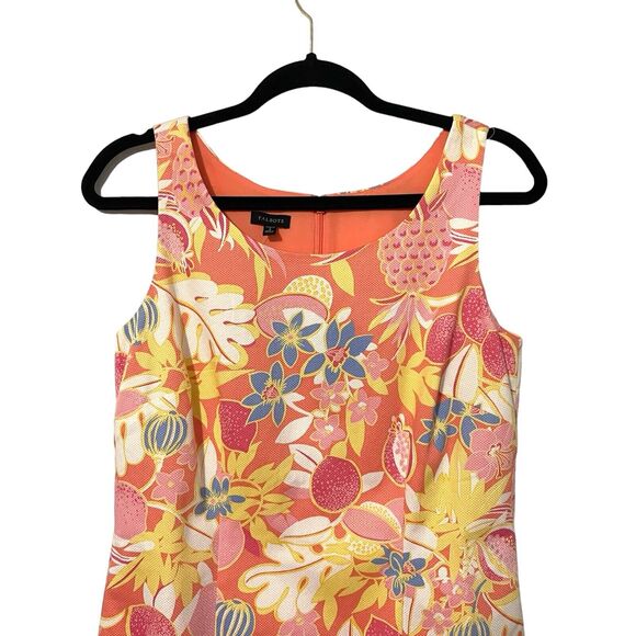 Talbots Women’s Dress Size 2 Multicolor Floral Tropical Vacation Sleeveless - Picture 2 of 6